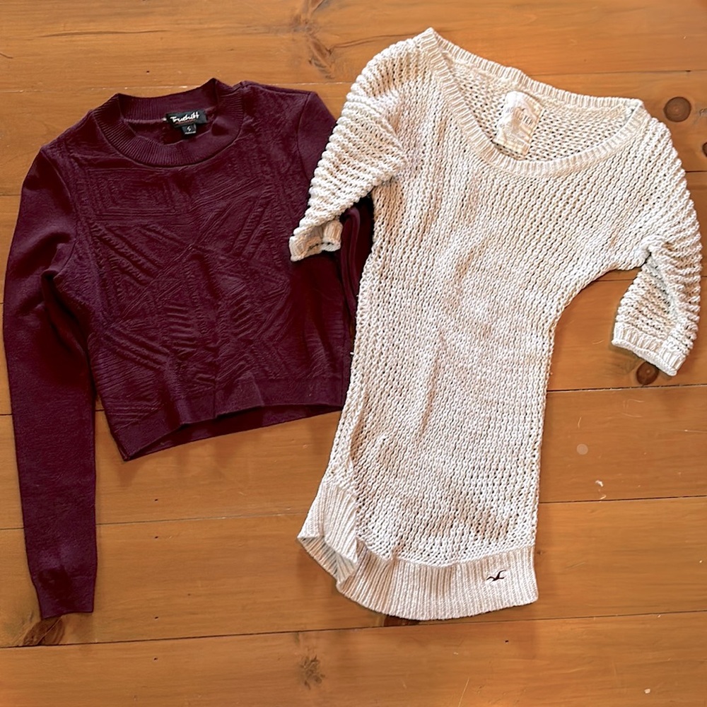 2 sweaters. Truehitt and Hollister